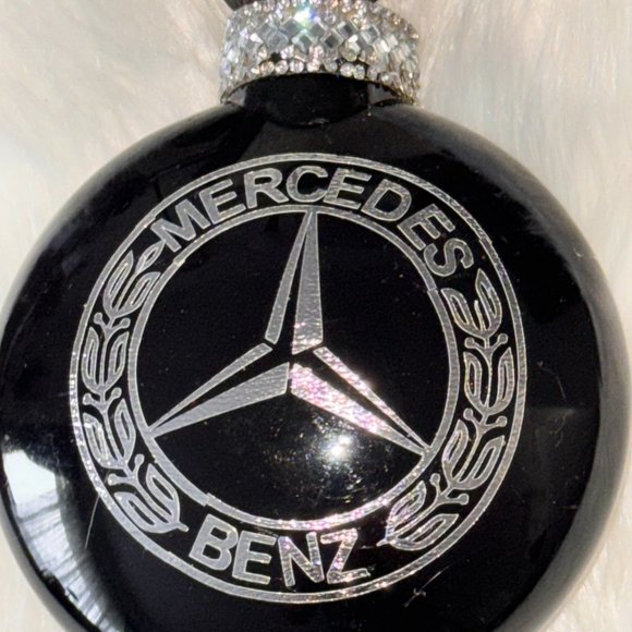 Christmas Ornament, Black/Silver Mercedes Gift, Handmade Gift, Holiday Gift - Picture 4 of 16